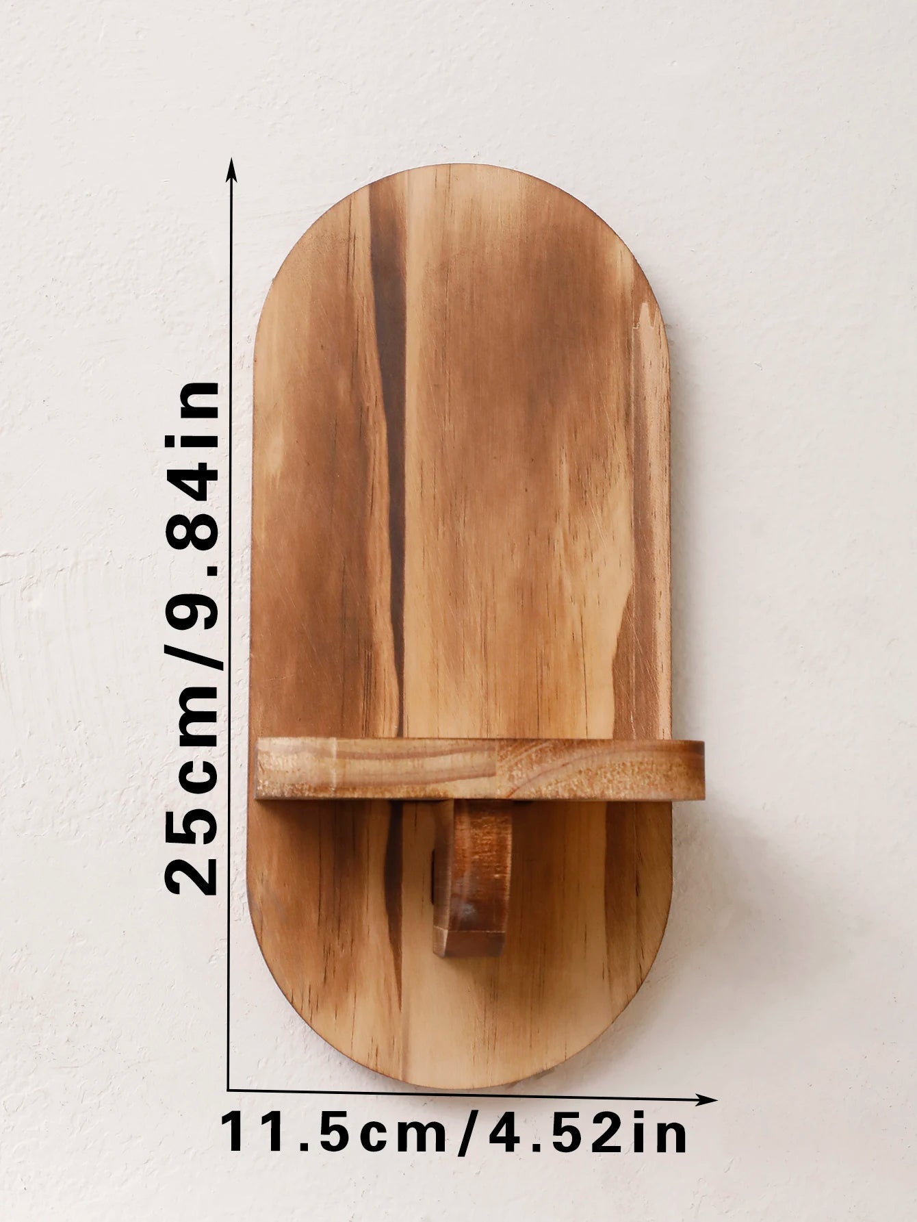 Oval Wooden Wall Shelf Brownstick