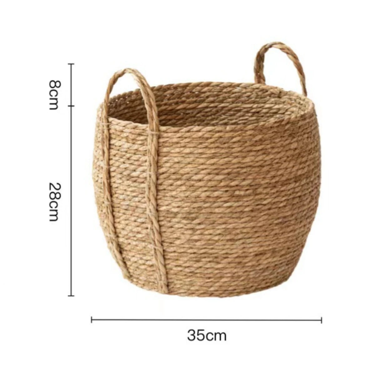 Handwoven Seagrass Belly Basket with Handles – Storage & Plant Basket