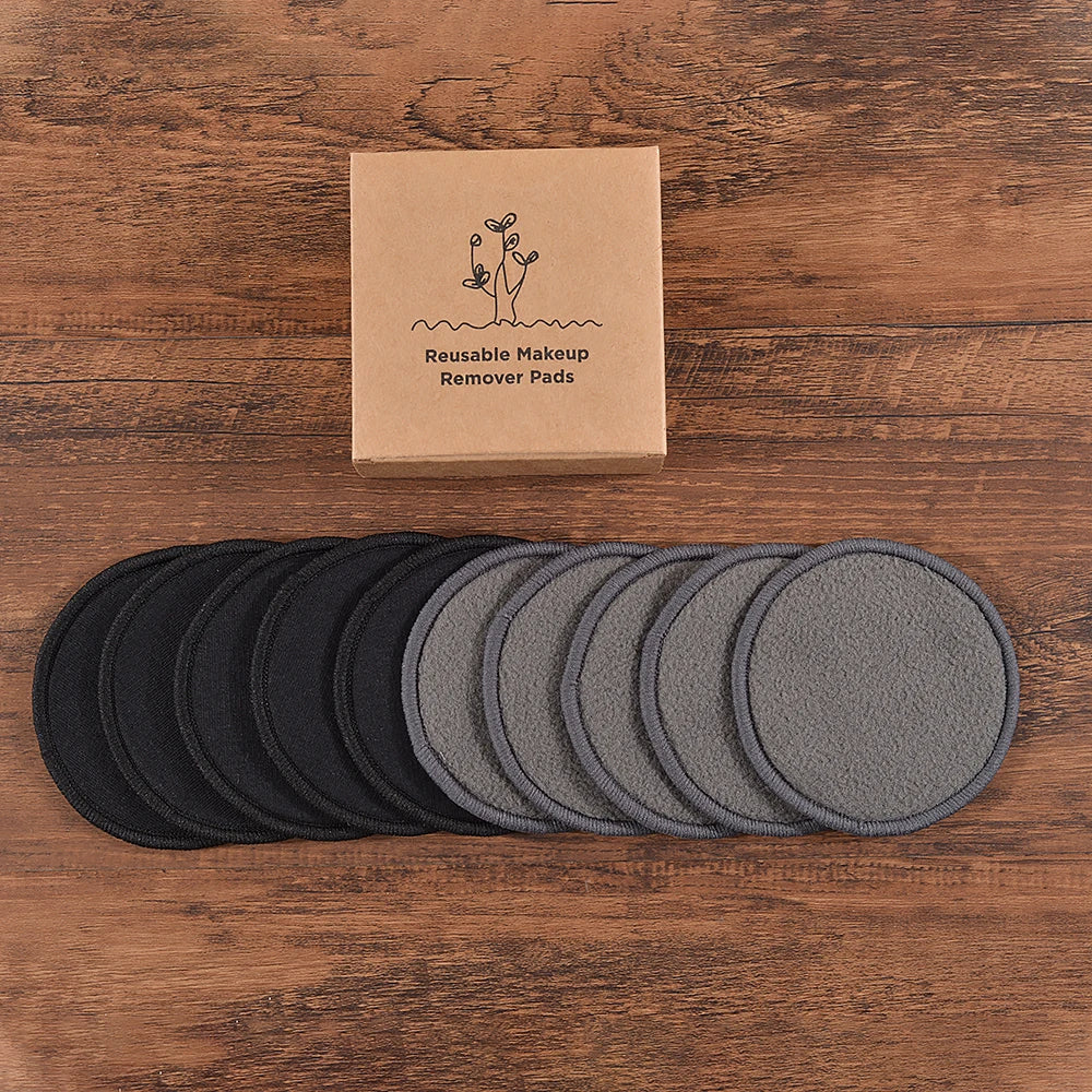 Bamboo Cotton Reusable Makeup Remover Pads – Washable Facial Cleansing Rounds Brownstick