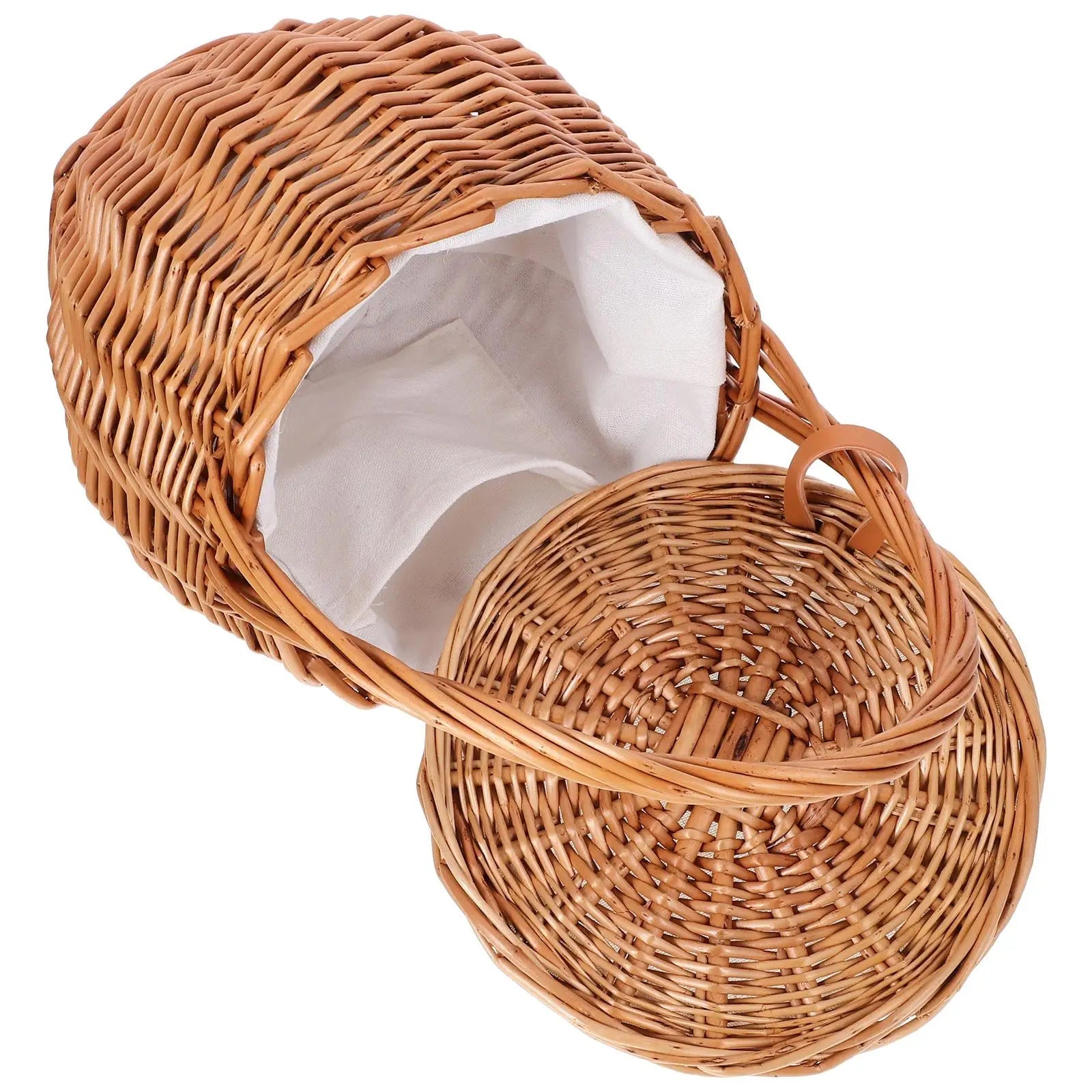 Wicker Picnic Basket with Lid – Collapsible Storage & Decor Brownstick