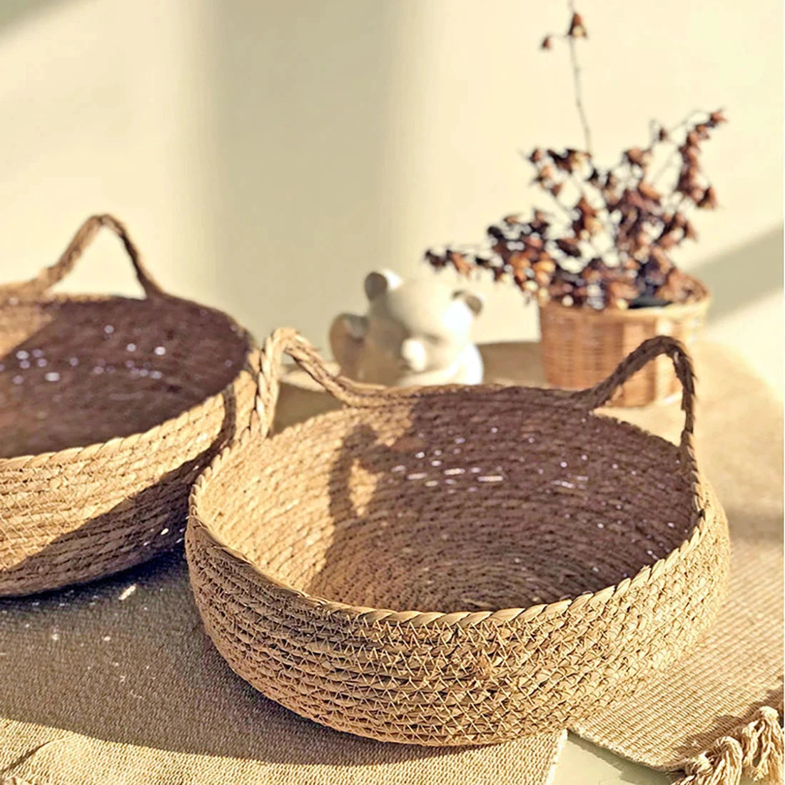 Washable Rattan Cat Bed with Scratcher & Cushion Brownstick