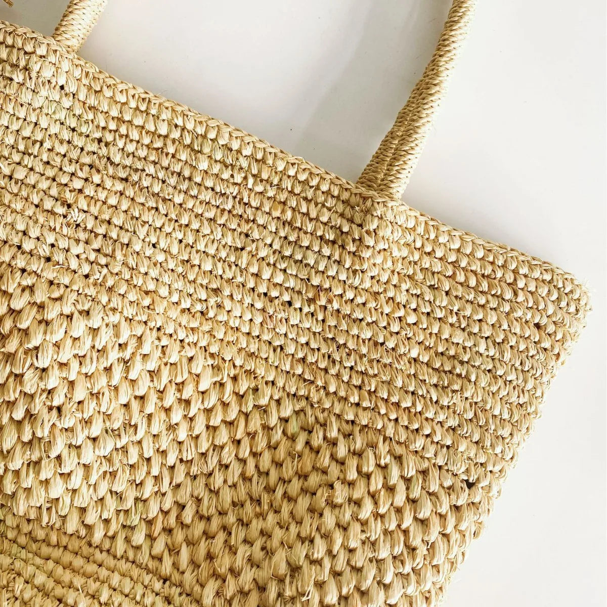 Summer Raffia Beach Bag – Handmade Boho Straw Tote Brownstick