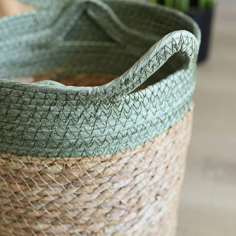Natural Handwoven Rattan Storage Basket Brownstick