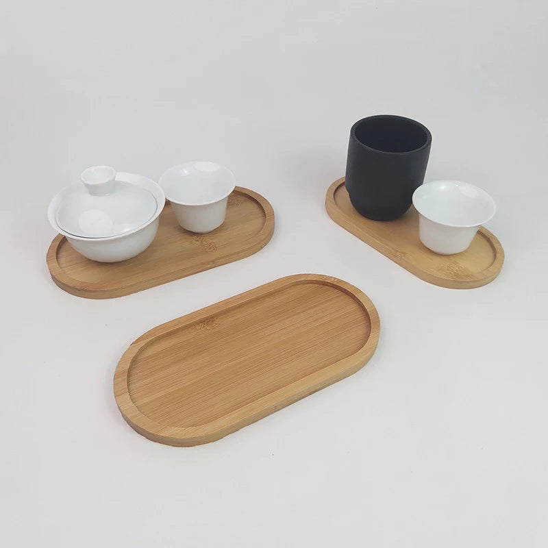 Japanese-Style Solid Wood Snack Plate – Round Wooden Dessert Tray