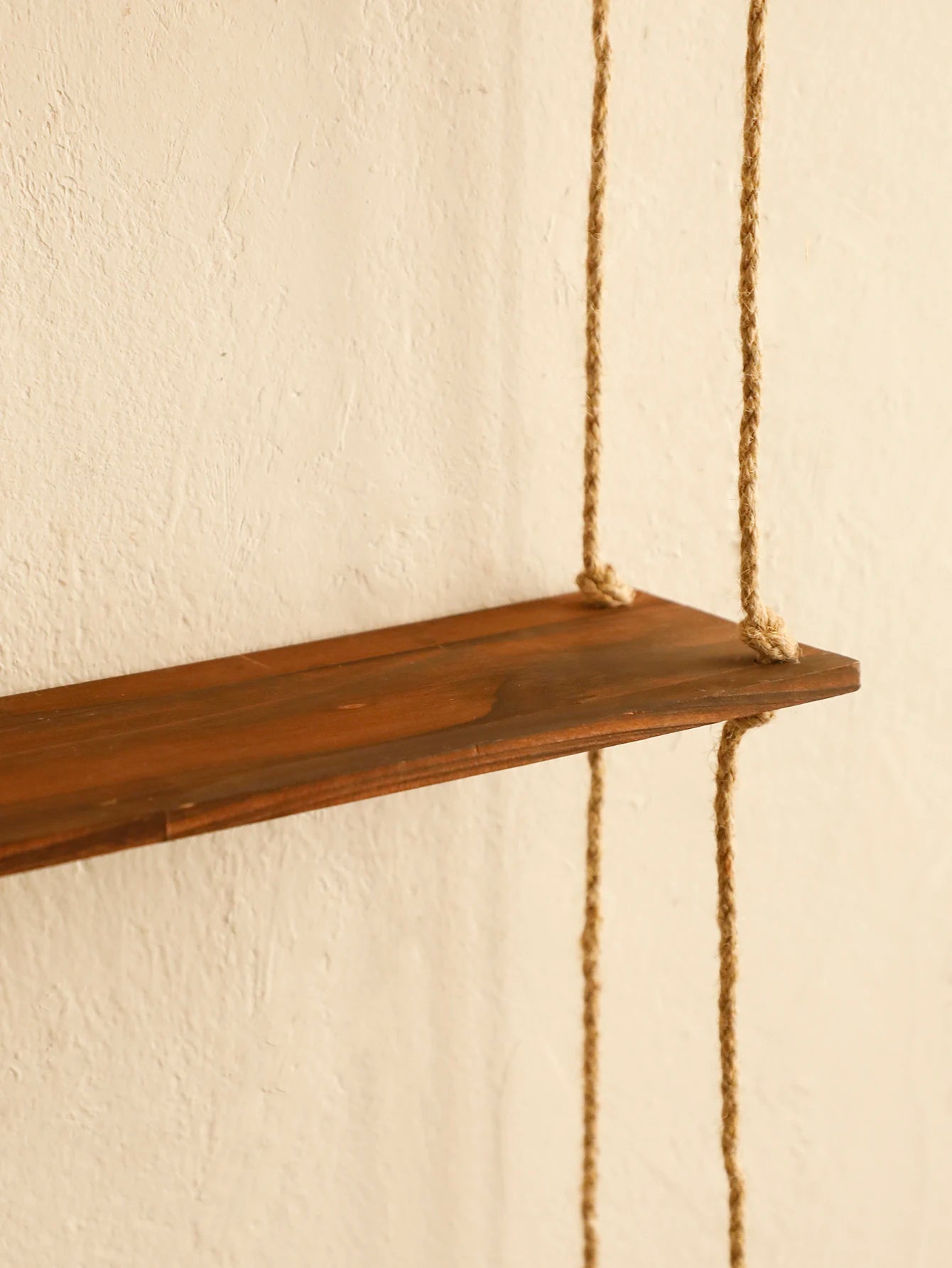 4-Layer Charcoal Wall Shelf – Floating Wooden Plant Rack Display Brownstick