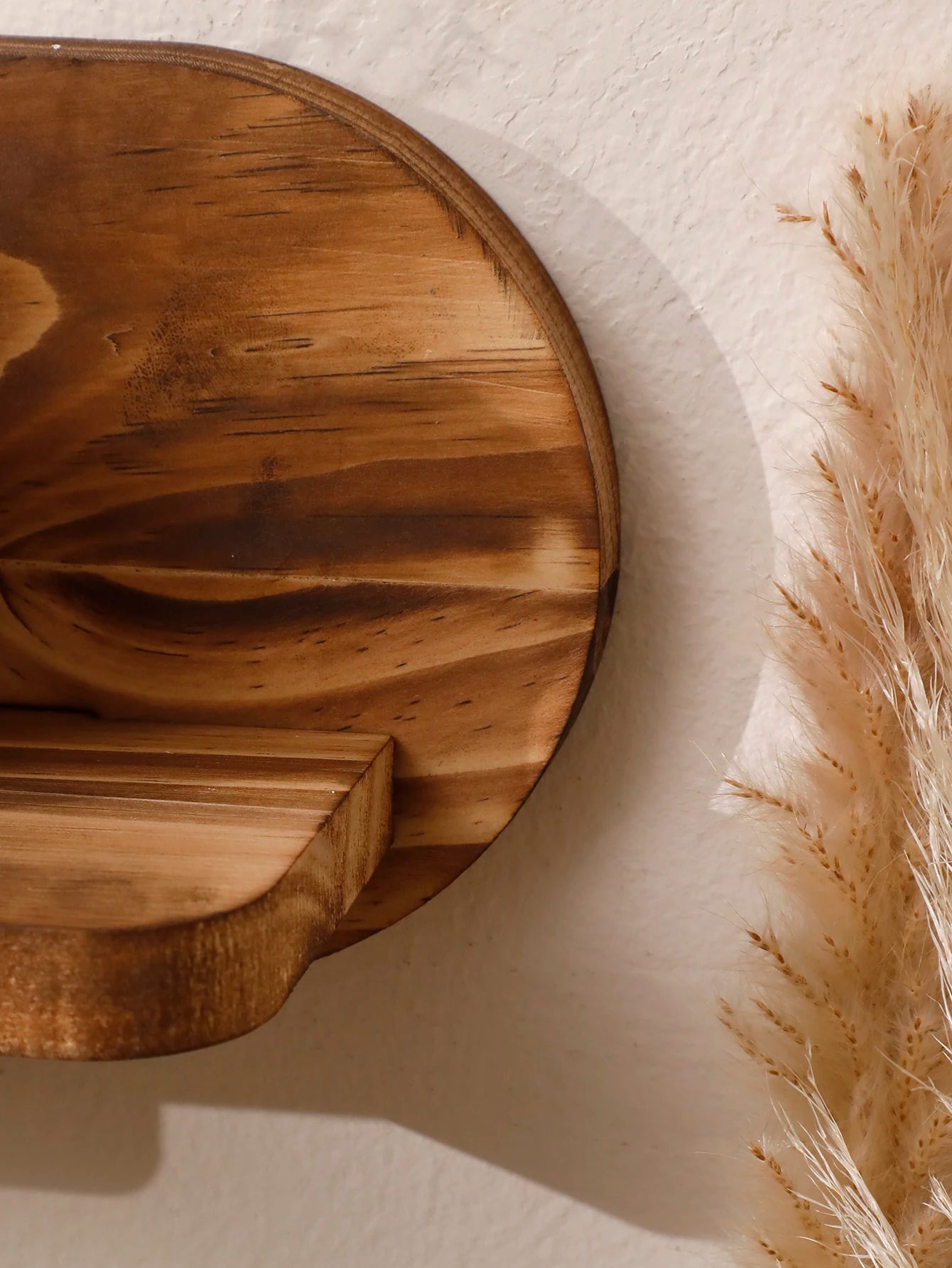 Oval Wooden Wall Shelf Brownstick
