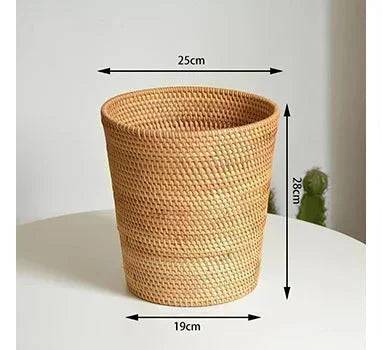 Handwoven Rattan Round Basket – Storage & Bread Organizer Brownstick