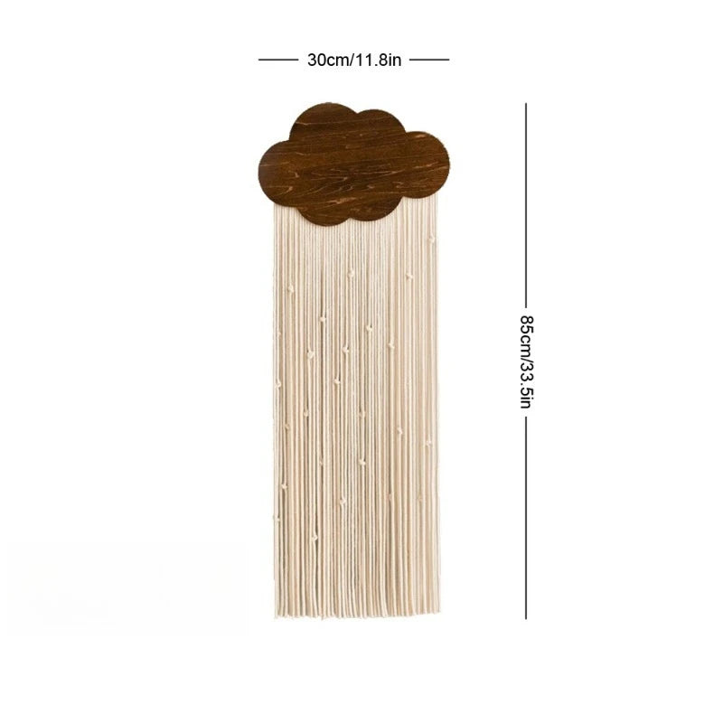 Bohemian Tassel Cotton Rope Wall Hanging – Cloud Design Brownstick
