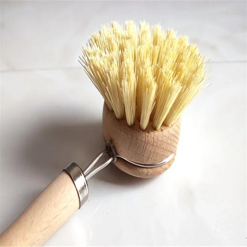Bamboo Scrubbing Brush – Stiff Bristle Kitchen Cleaner Brownstick