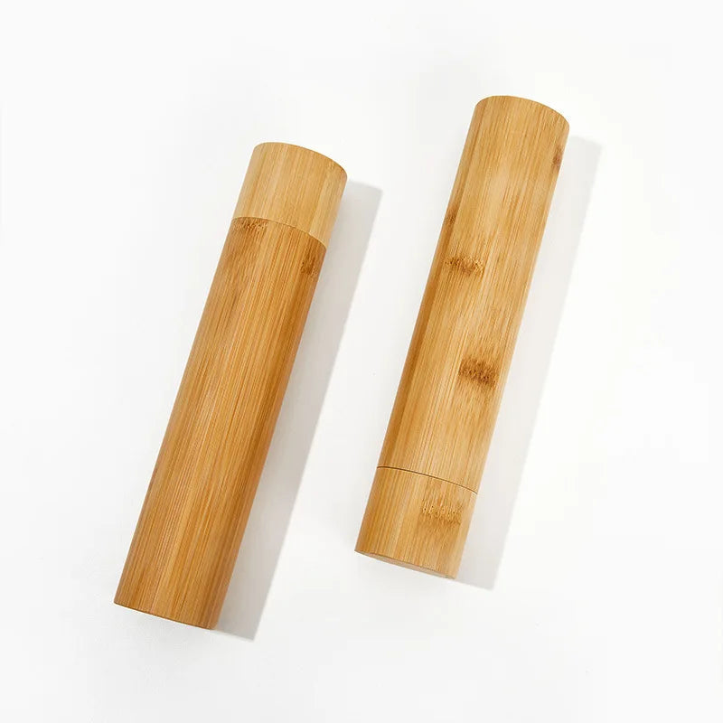 Bamboo Toothbrush Travel Tube Brownstick