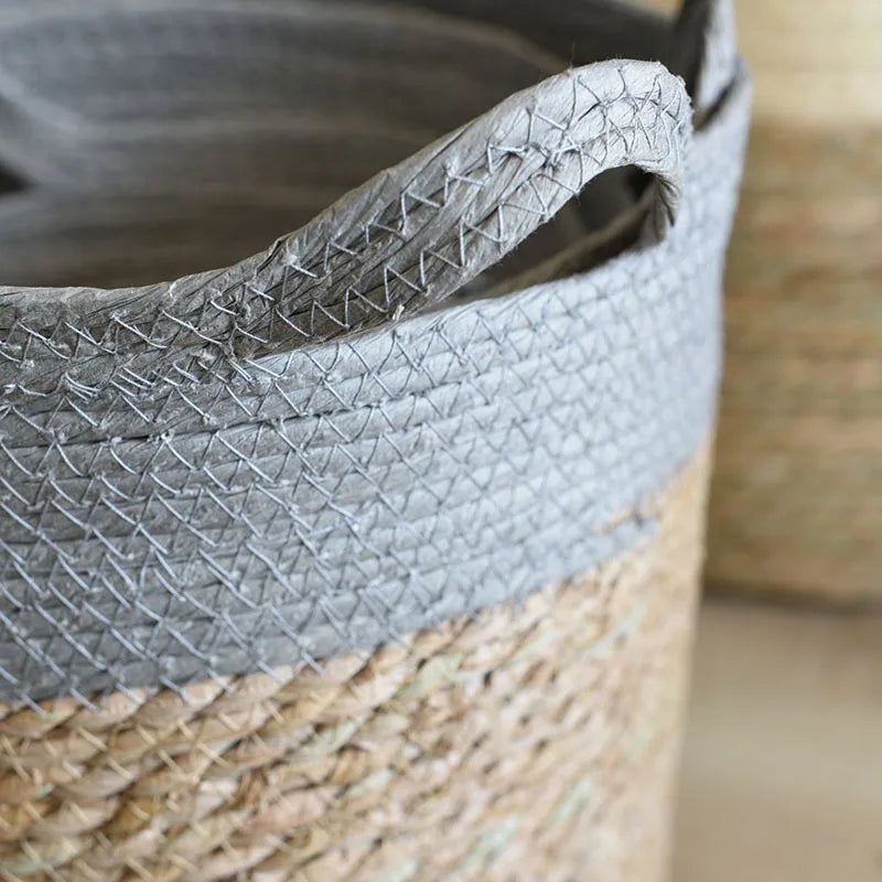 Natural Handwoven Rattan Storage Basket Brownstick