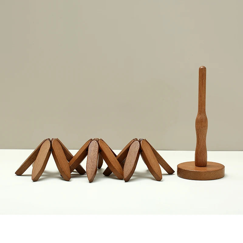 4PCS Wooden Tree-Shaped Heat Resistant Trivets Brownstick