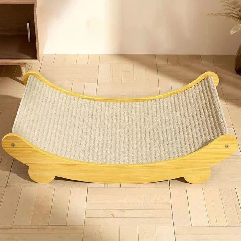 Wooden Cat Scratching Pad & Bed – Detachable Scratch Board Brownstick