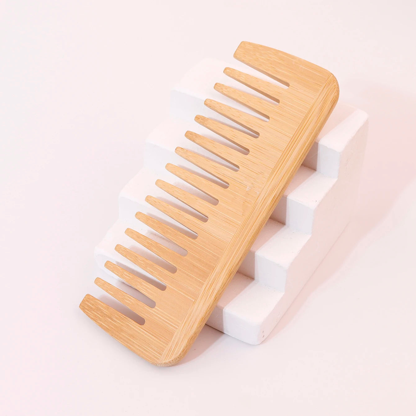 Natural Bamboo Wide Tooth Comb Brownstick