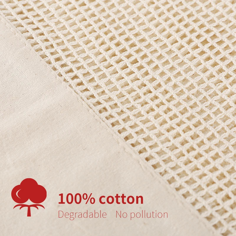 Reusable Cotton Produce Bags – Washable Eco Net Bags Brownstick