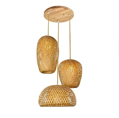 Classic 3pcs Bamboo Pendant Lamps Brownstick