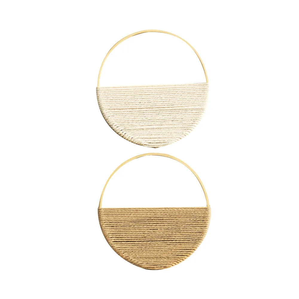 2-Piece Macrame Wall Hanging – Boho Decor with Color Variants Brownstick
