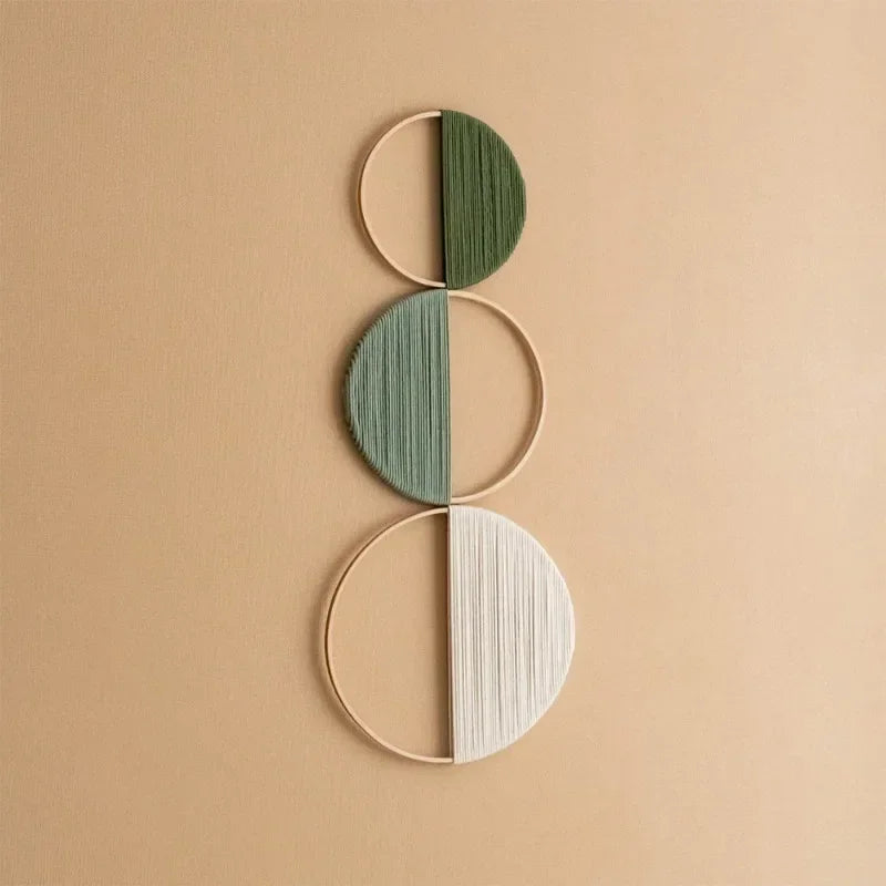 Bohemian Bamboo Hoop Wall Hanging Set Brownstick