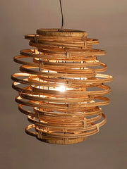 Modern Japanese Wicker Pendant Light – Rattan LED Chandelier Brownstick