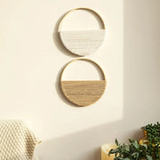 2-Piece Macrame Wall Hanging – Boho Decor with Color Variants Brownstick