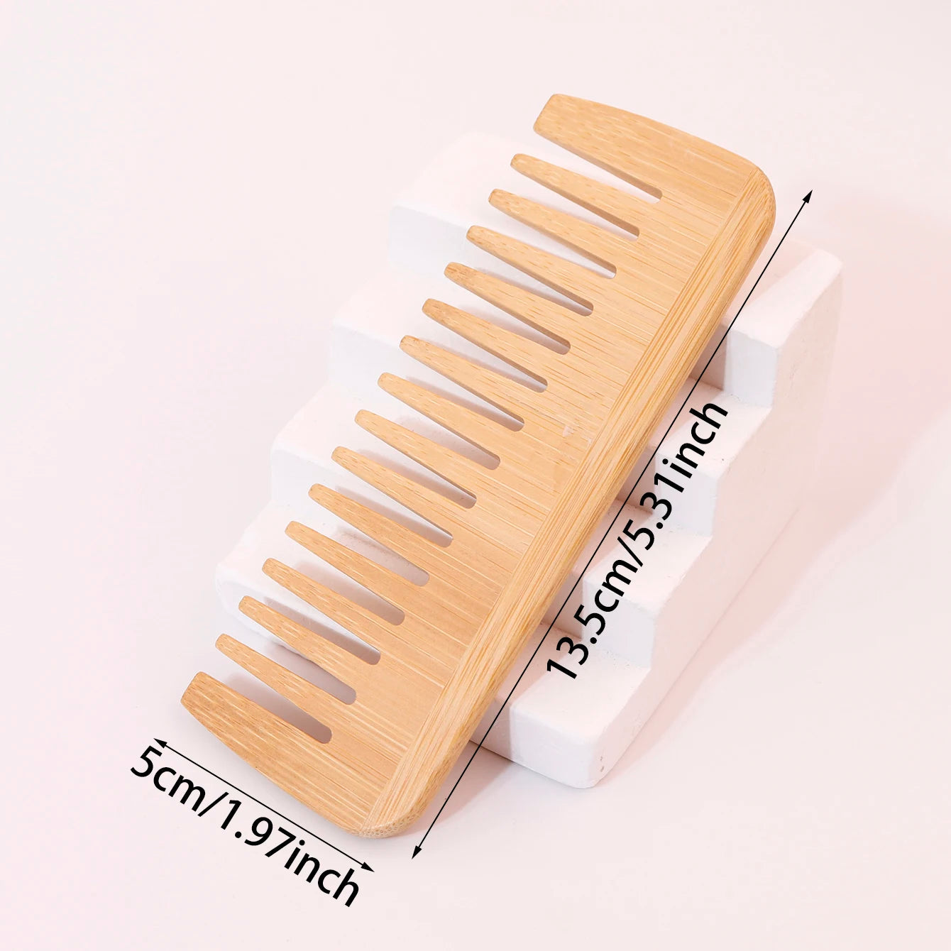 Natural Bamboo Wide Tooth Comb Brownstick