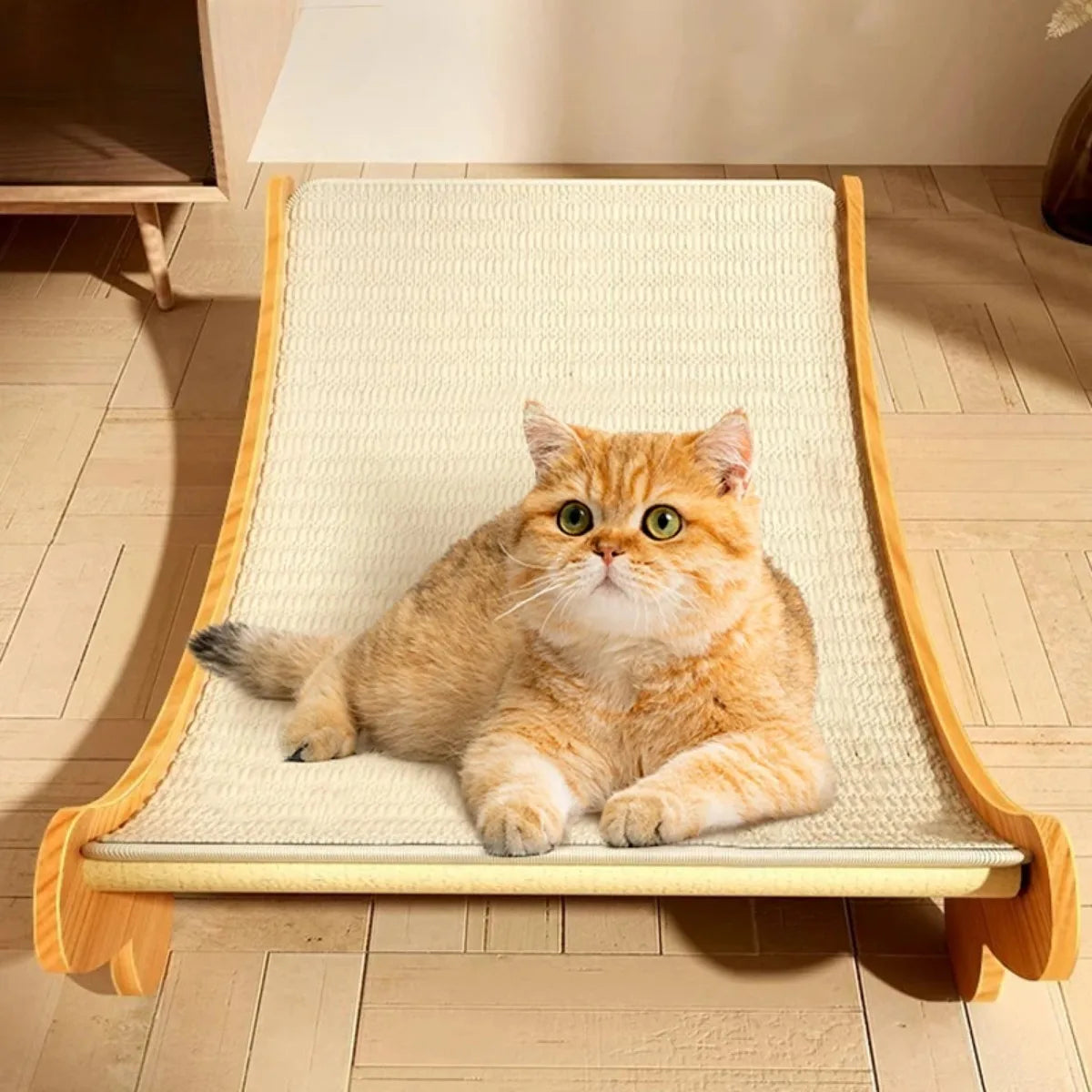 Wooden Cat Scratching Pad & Bed – Detachable Scratch Board Brownstick