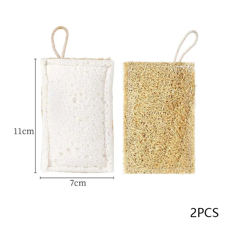 Natural Loofah & Wood Pulp Double-Sided Dish Sponge Brownstick