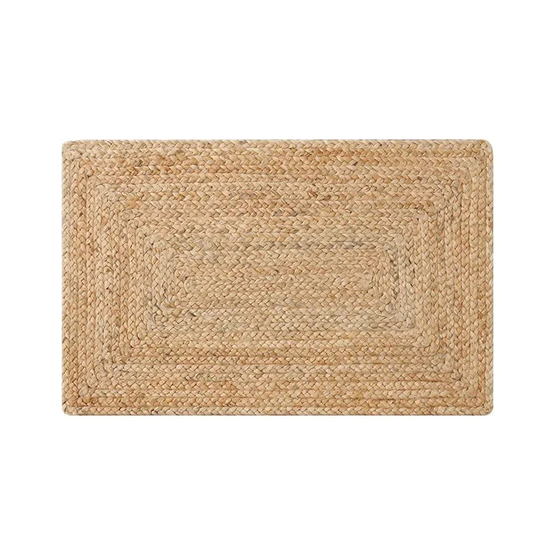 Wabi-Sabi Jute Rug – Handwoven Natural Living Room Carpet Brownstick