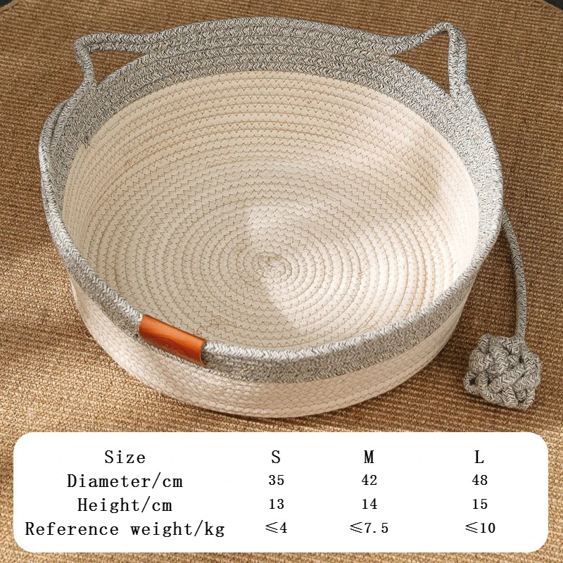 All-Season Cozy Season Cozy Handmade Rattan Woven Cat Bed Brownstick
