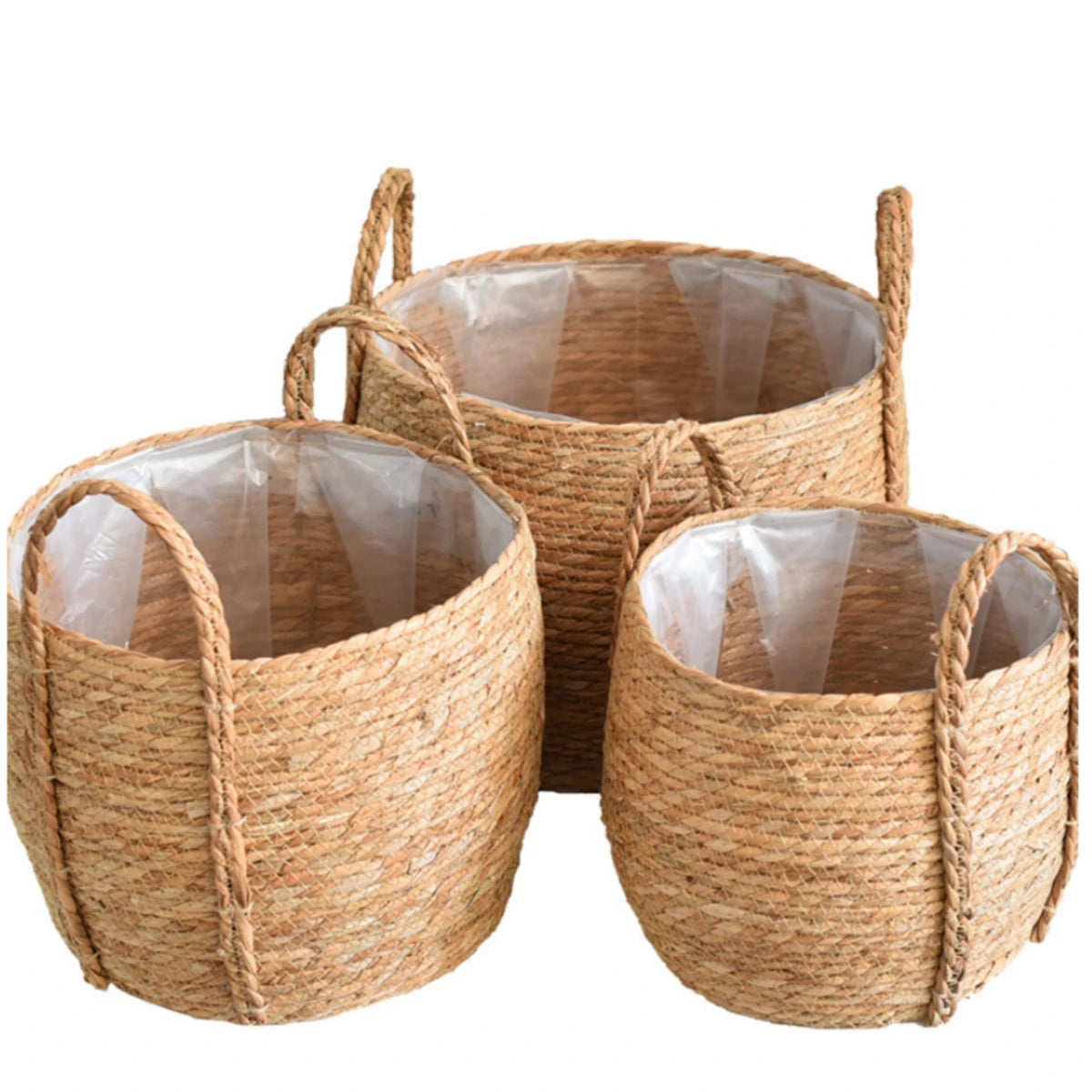 Handwoven Seagrass Belly Basket with Handles – Storage & Plant Basket