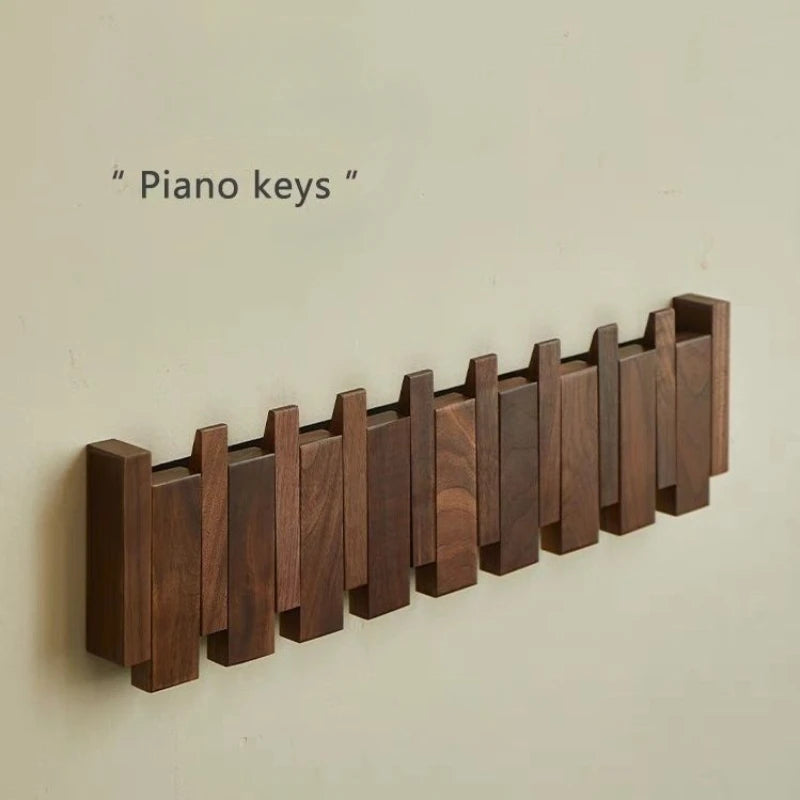 Nordic Wooden Piano Key Wall Hook Brownstick