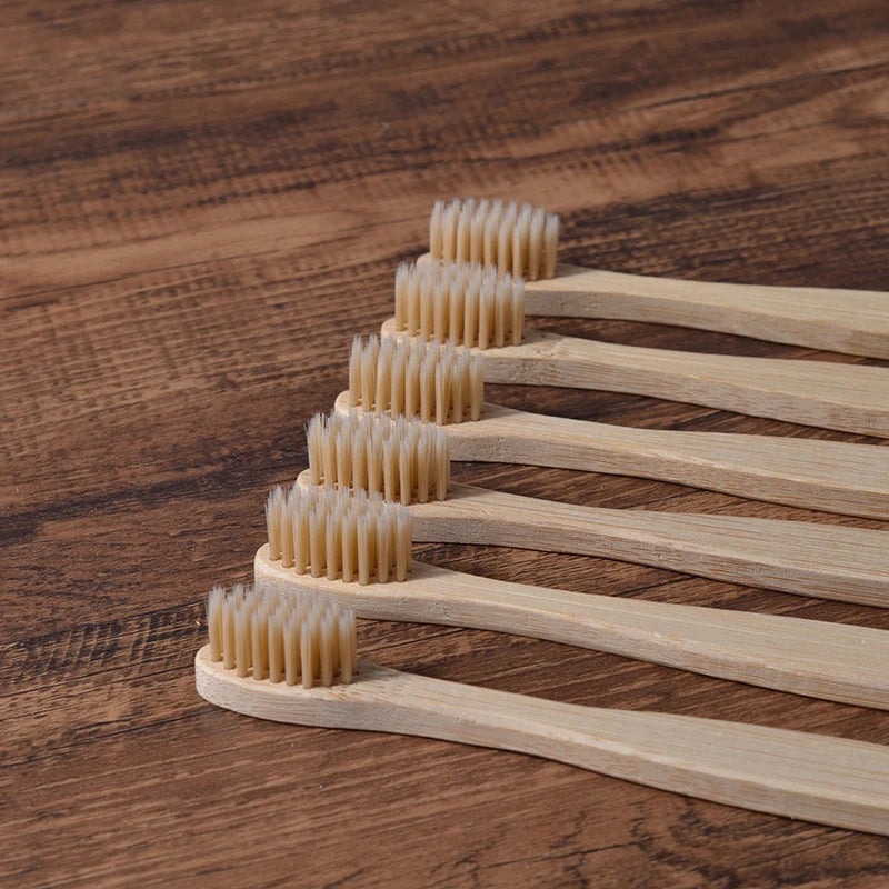 Bamboo Toothbrush Set – 10pcs Eco-Friendly Biodegradable Oral Care Brownstick