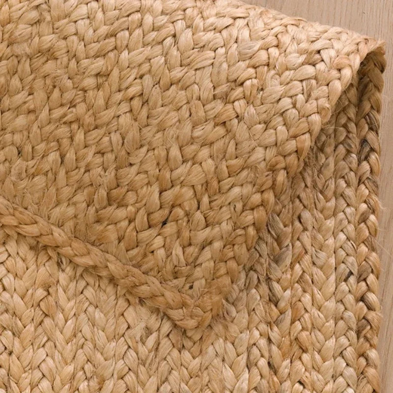 Wabi-Sabi Jute Rug – Handwoven Natural Living Room Carpet Brownstick