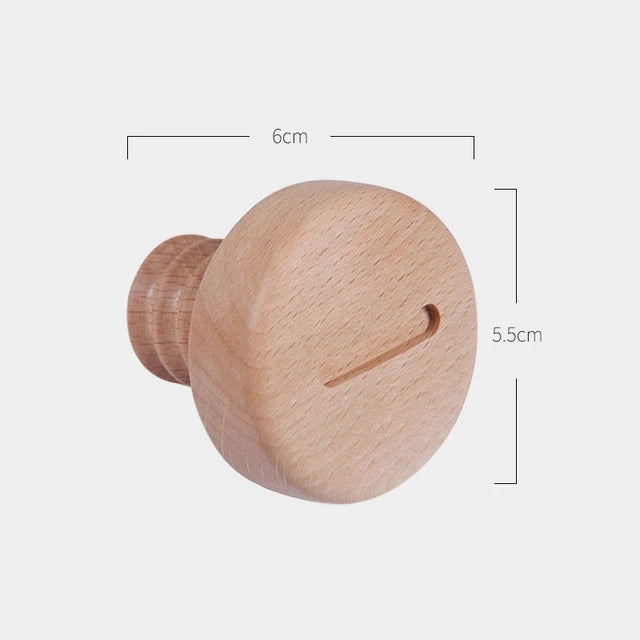 Screw Head Shape Nordic Wooden Wall Hooks Brownstick