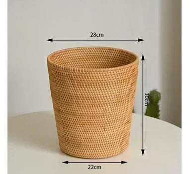 Handwoven Rattan Round Basket – Storage & Bread Organizer Brownstick