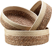 Set of 3 Woven Cattail Baskets Brownstick