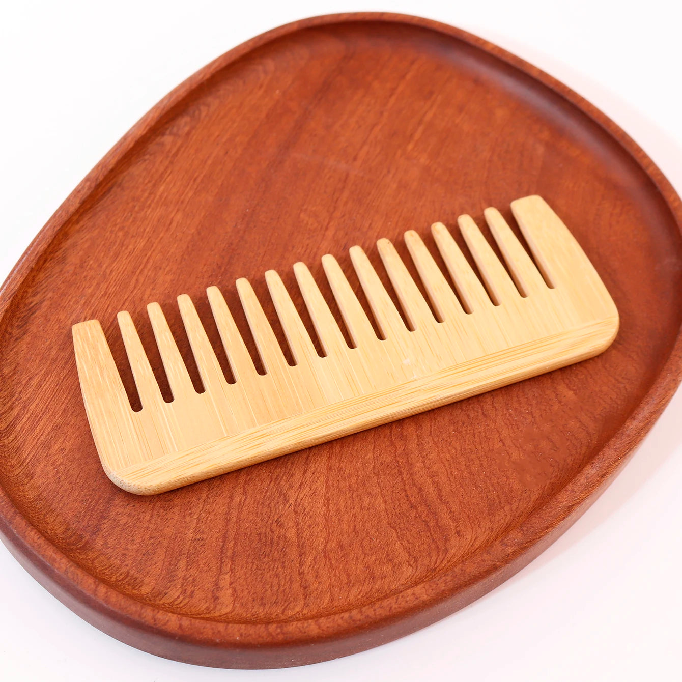 Natural Bamboo Wide Tooth Comb Brownstick