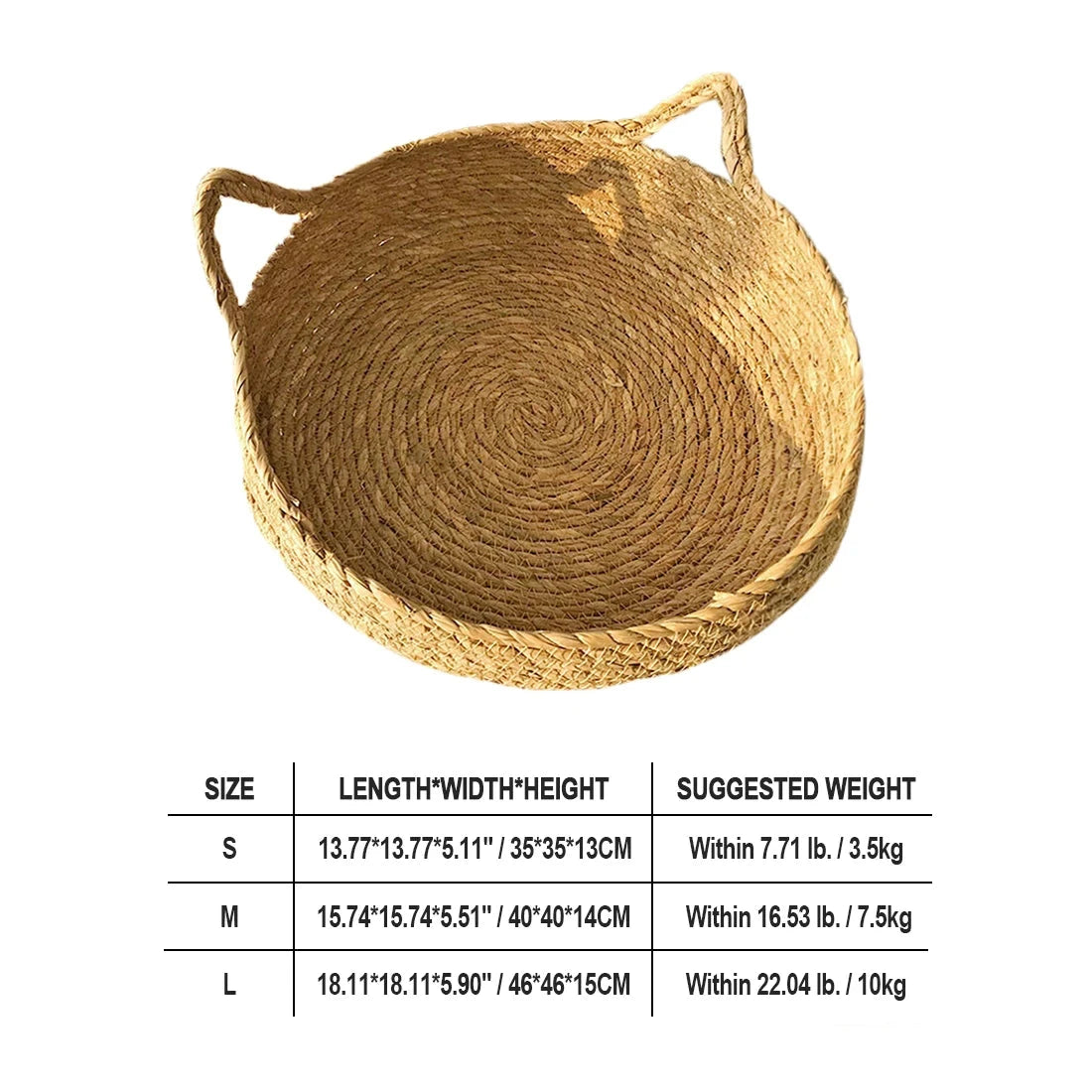 Washable Rattan Cat Bed with Scratcher & Cushion Brownstick