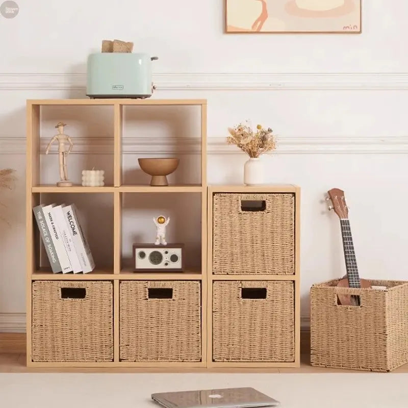 Seaweed Wicker Storage Basket – Picnic, Laundry, and Closet Organizer Brownstick