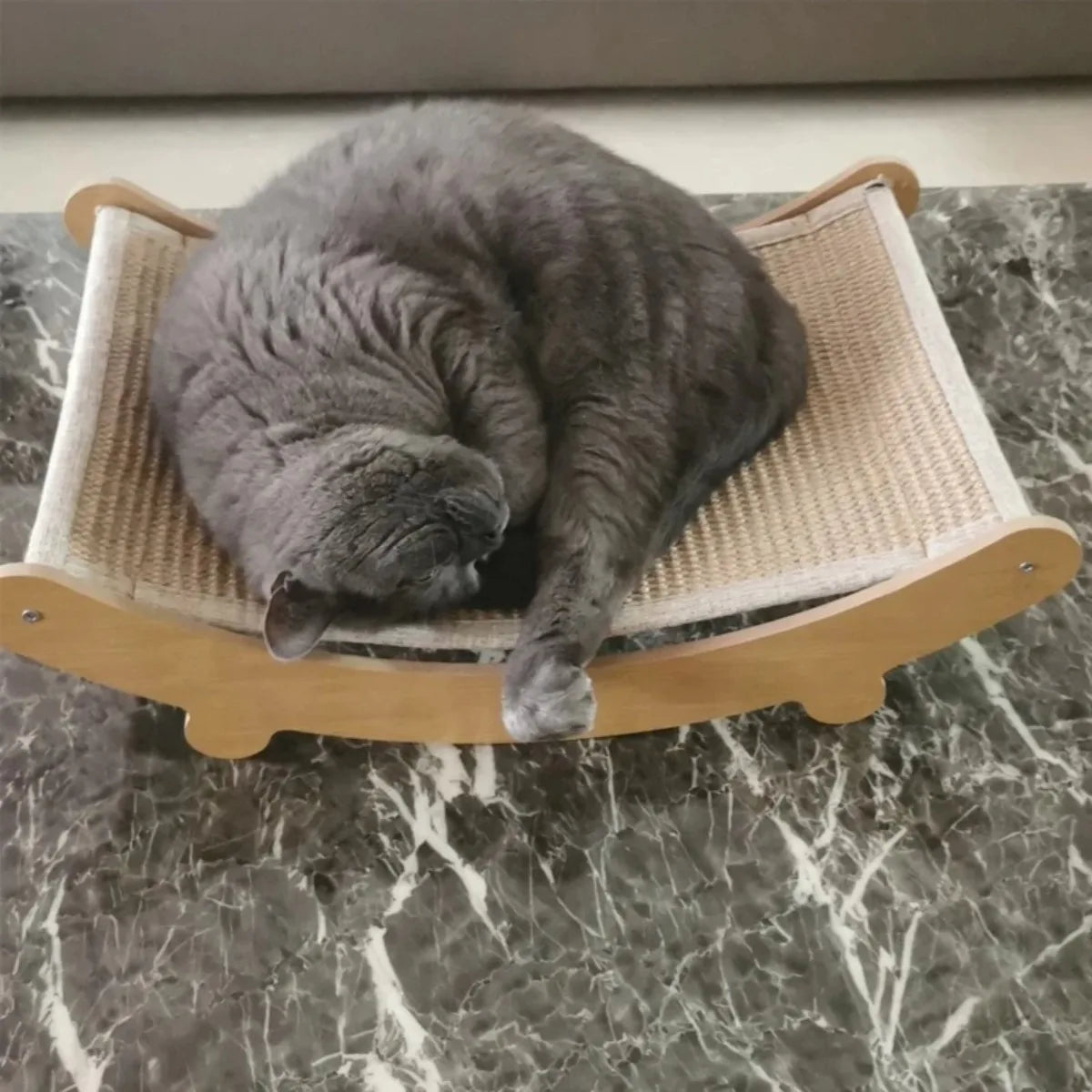 Wooden Cat Scratching Pad & Bed – Detachable Scratch Board Brownstick