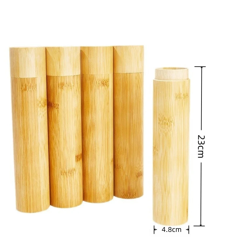 Bamboo Toothbrush Travel Tube Brownstick