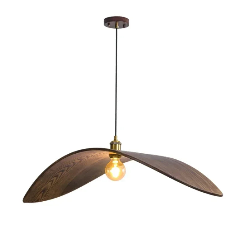 Wabi Sabi Walnut Pendant Lamp – Japanese Zen Chandelier Brownstick