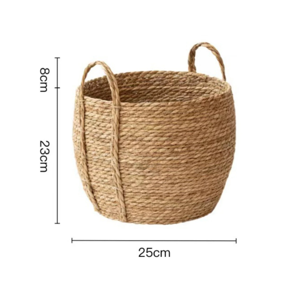 Handwoven Seagrass Belly Basket with Handles – Storage & Plant Basket