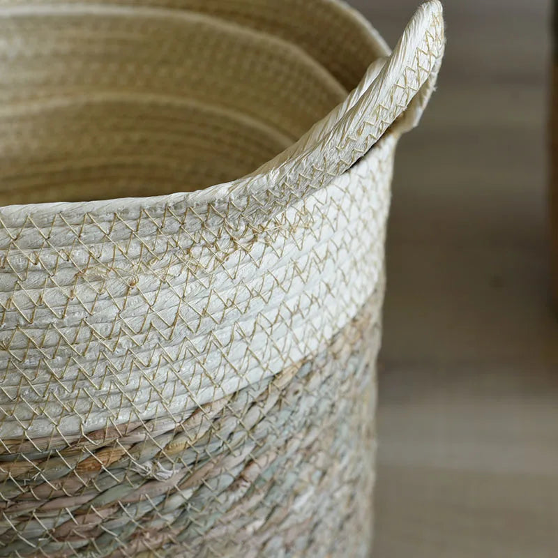 Natural Handwoven Rattan Storage Basket Brownstick