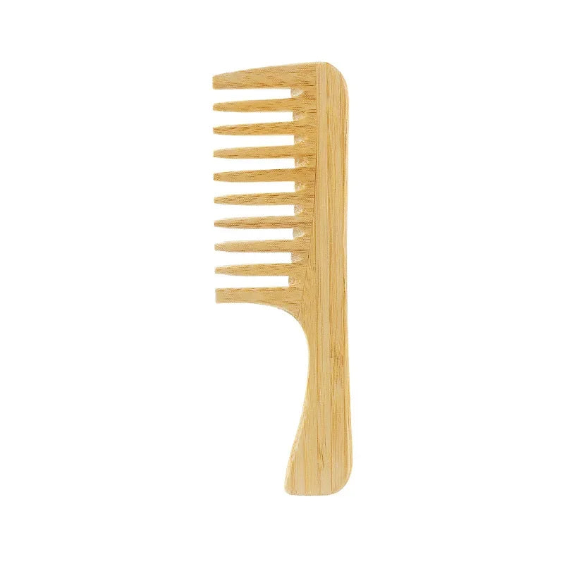 Natural Bamboo Wooden Hair Combs – Anti-Static Styling Brownstick