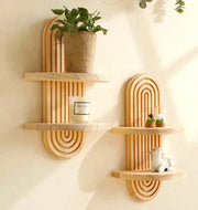 Boho Wooden Wall Shelves Brownstick