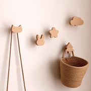 Solid Wood Animal Wall Hook – Decorative Key & Coat Hanger Brownstick
