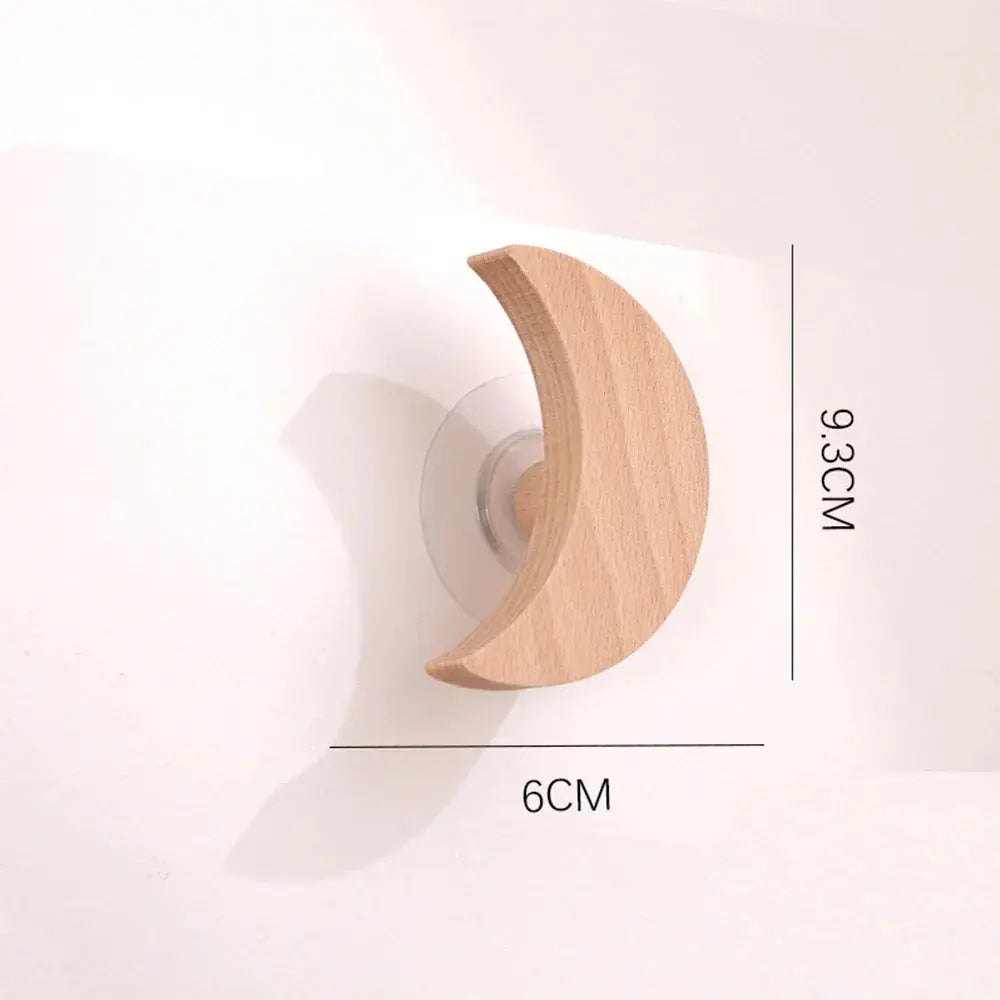 Solid Wood Animal Wall Hook – Decorative Key & Coat Hanger Brownstick