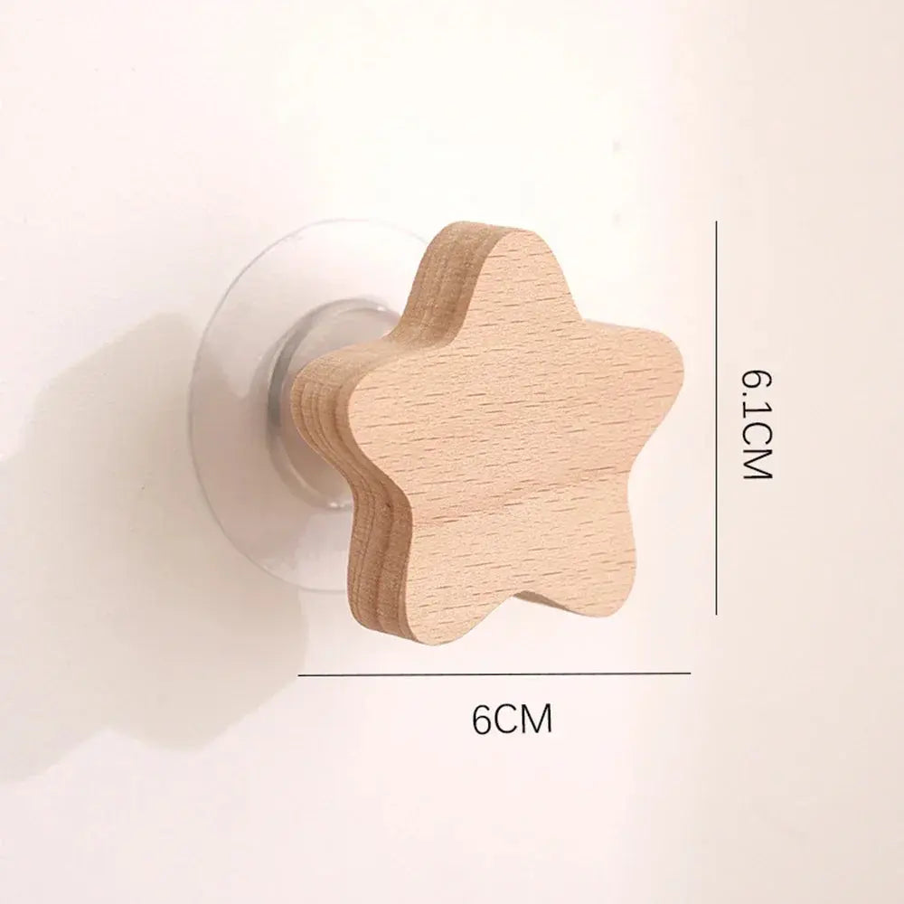 Solid Wood Animal Wall Hook – Decorative Key & Coat Hanger Brownstick