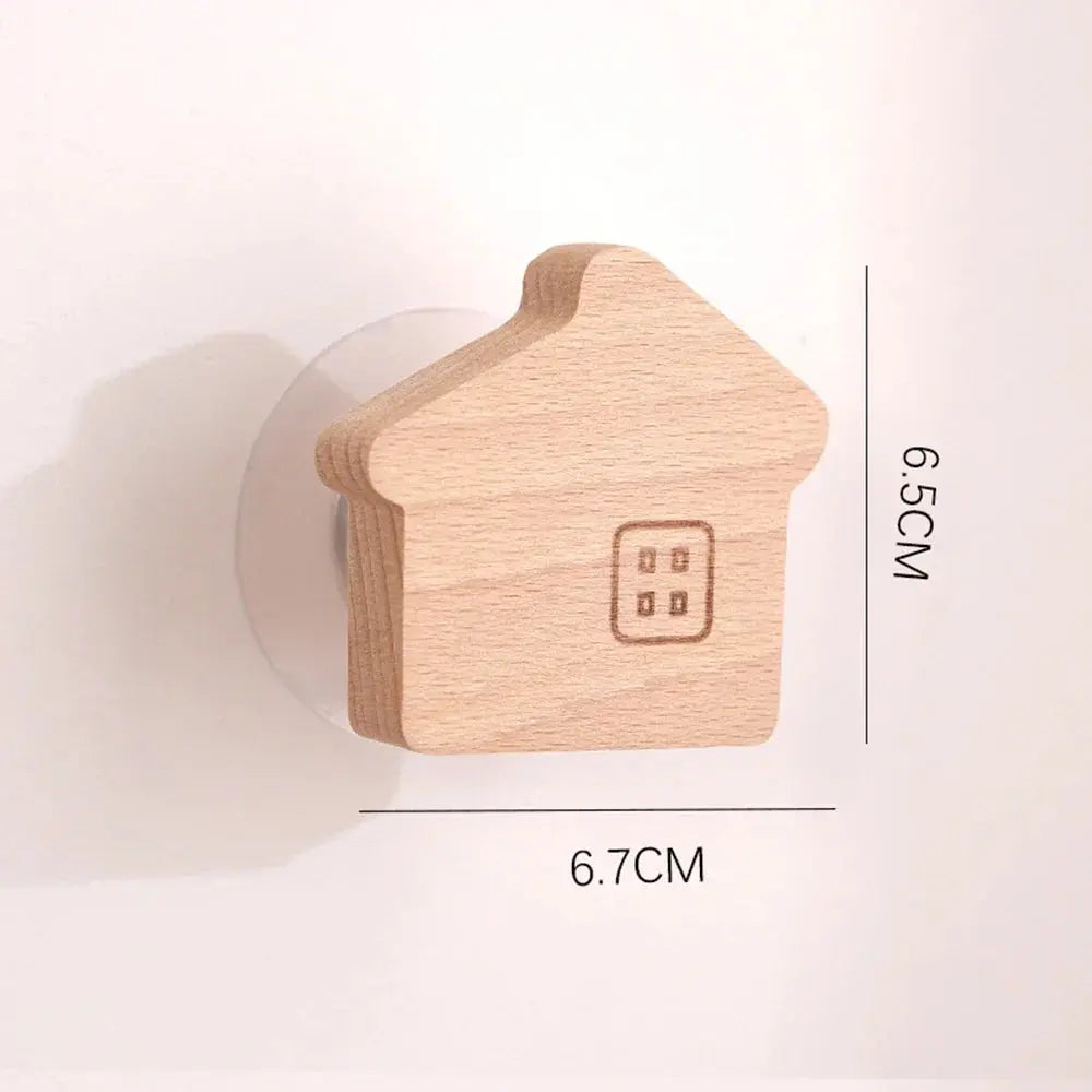 Solid Wood Animal Wall Hook – Decorative Key & Coat Hanger Brownstick